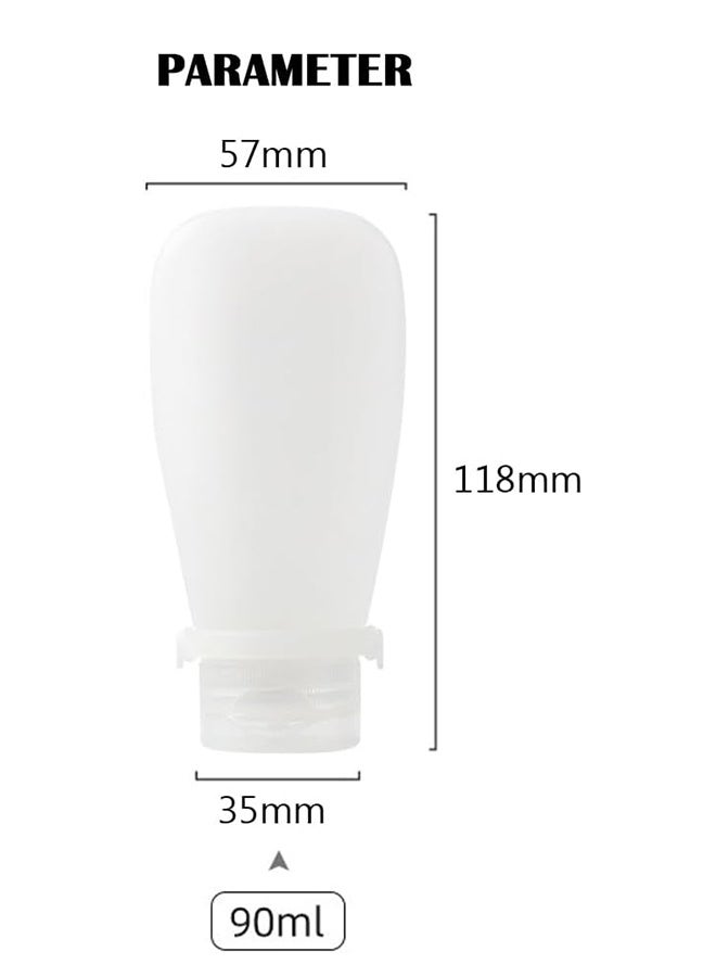 JCB CHIC 4 عبوات سفر محمولة لمستلزمات النظافة الشخصية، عبوات مستلزمات النظافة الشخصية المعتمدة للحمل على متن الطائرة بسعة 90 مل، أنابيب سيليكون قابلة للضغط ومقاومة للتسرب، إكسسوارات سفر قابلة لإعادة التعبئة لشامبو وسائل الاستحمام - Image 2