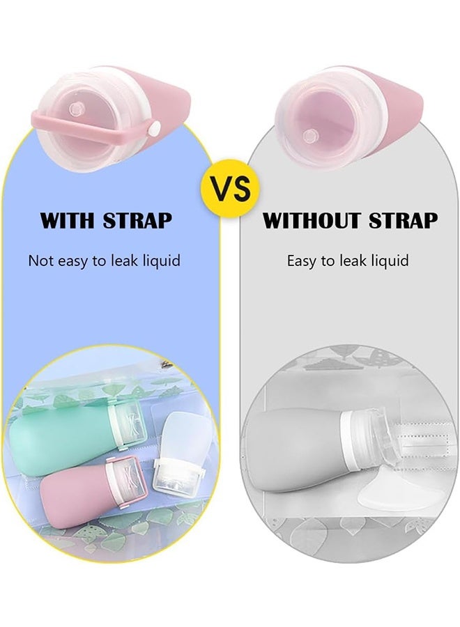 JCB CHIC 4 عبوات سفر محمولة لمستلزمات النظافة الشخصية، عبوات مستلزمات النظافة الشخصية المعتمدة للحمل على متن الطائرة بسعة 90 مل، أنابيب سيليكون قابلة للضغط ومقاومة للتسرب، إكسسوارات سفر قابلة لإعادة التعبئة لشامبو وسائل الاستحمام - Image 5