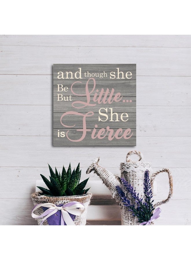 SUSZDOU لوحة خشبية فنية، 6.2 * 6.2 بوصة، ديكور مضحك للبنات، اقتباس فني لغرفة الأطفال، لافتة مكتبية زخرفية، ديكور غرفة ابنتك، ورغم أنها صغيرة... إلا أنها قوية - Image 5
