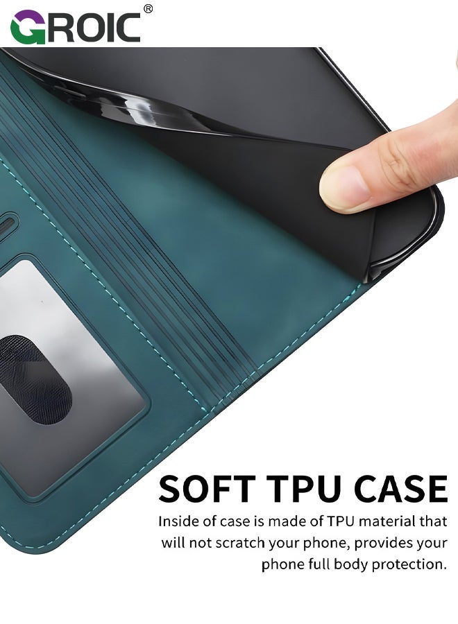 GROIC Case for iPhone 15 6.1 Inch Wallet with 1 Pack Camera Lens Protector, PU Leather Flip Folio Card Holders, Kickstand Function Shockproof Shell - Image 4