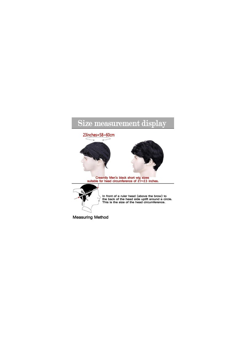 Estelle Men's Fluffy Wigs Mens Short Curly Fluffy Wig Natural Men Wig Synthetic Full Wigs (AZboy-c02)  - Image 4