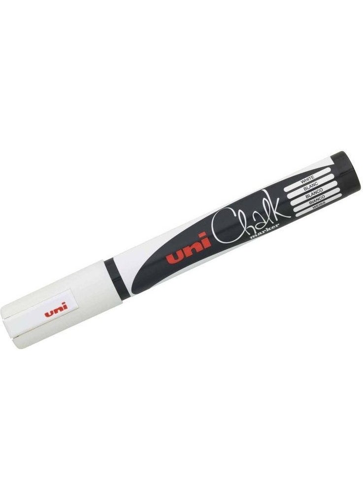 Uniball Uni Chalk 1.8-2.5 mm Round Tip Water Based Liquid Chalk Marker White 