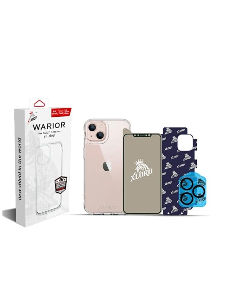إكسلورد طقم حماية كامل XLORD Warrior لآيفون 13 برو ماكس – بتقنية امتصاص الصدمات – جراب + ستيكر أمامي + خلفي + عدسة + أداة تركيب - Image 1