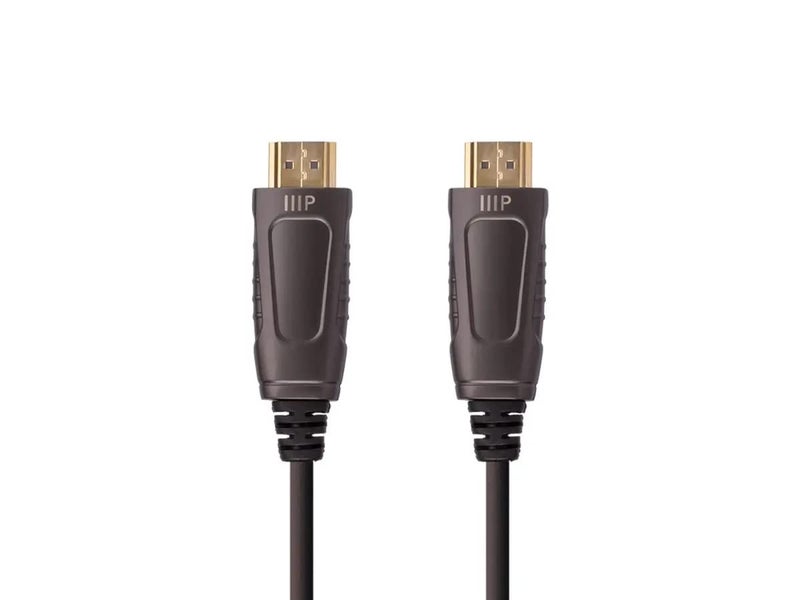 Monoprice كابل HDMI معتمد من Monoprice بسرعة فائقة 8K - HDMI 2.1، 8K@60Hz، 4K@120Hz، 48Gbps، HDR، VRR، كابل بصري نشط (AOC)، 49 قدم، أسود - Image 1