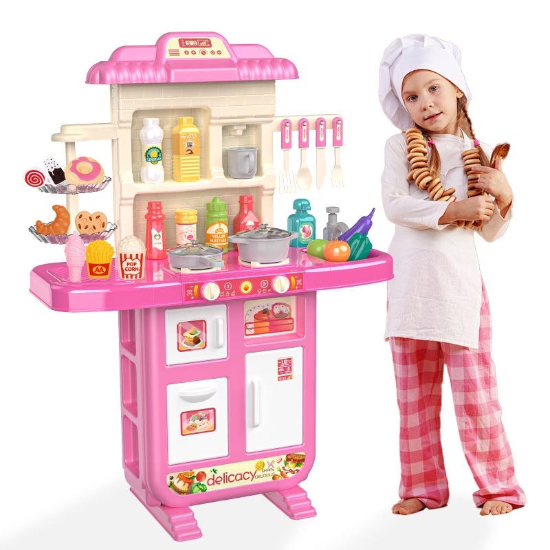 Doloowee Kids Kitchen Playset Kitchen Toy for Toddlers 35 with 40 Accessories Toy Kitchen Set for Kids Ages 48 Pretend Toy for Kids Girls Boys - Image 3