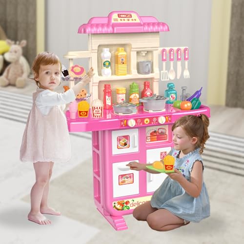 Doloowee Kids Kitchen Playset Kitchen Toy for Toddlers 35 with 40 Accessories Toy Kitchen Set for Kids Ages 48 Pretend Toy for Kids Girls Boys - Image 5