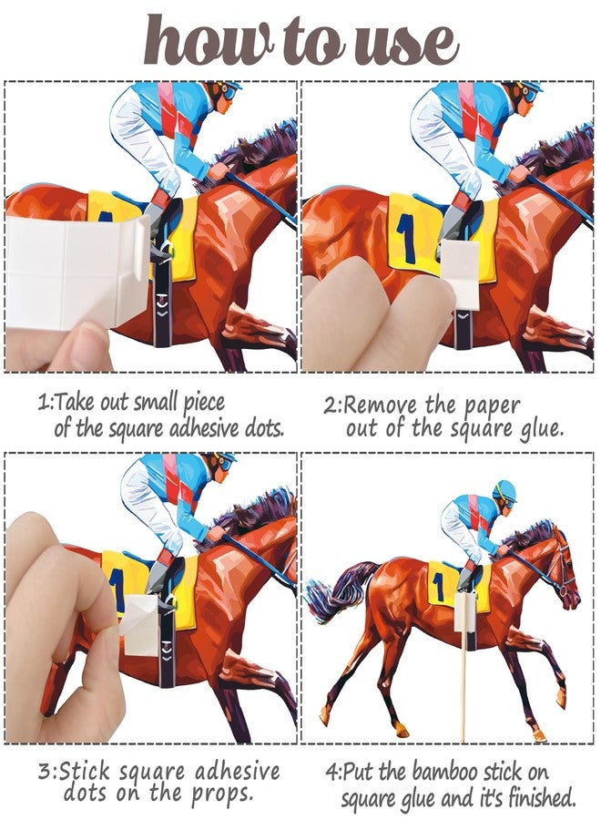 umoni Horse Racing Centerpiece Sticks 17 Pieces Horse Race Party Table Toppers Derby Day Decorations Racehorse Party Supplies for Run for The Roses Racing Birthday Party Decor - Image 3