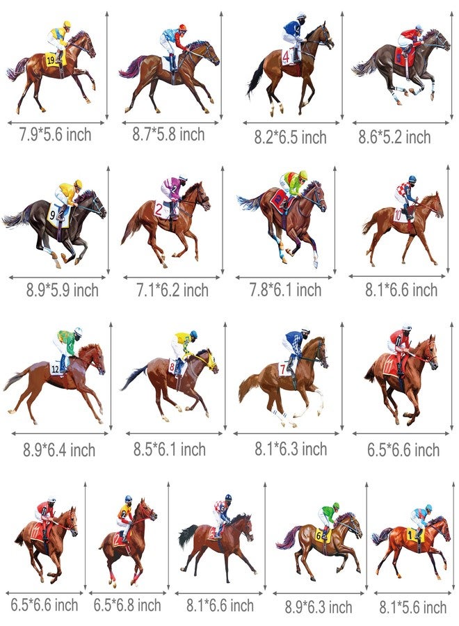 umoni Horse Racing Centerpiece Sticks 17 Pieces Horse Race Party Table Toppers Derby Day Decorations Racehorse Party Supplies for Run for The Roses Racing Birthday Party Decor - Image 2
