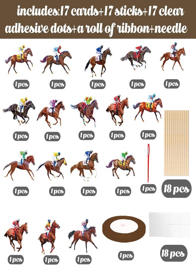 umoni Horse Racing Centerpiece Sticks 17 Pieces Horse Race Party Table Toppers Derby Day Decorations Racehorse Party Supplies for Run for The Roses Racing Birthday Party Decor - Image 4