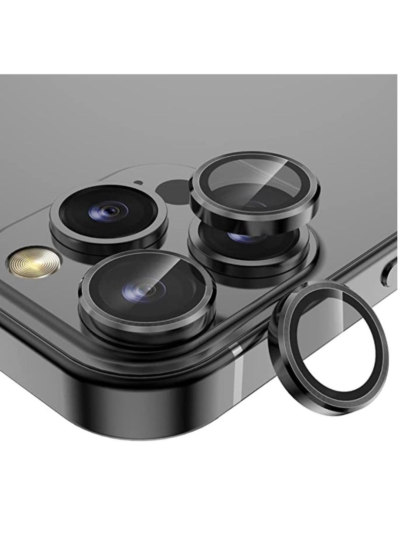 DIGI CORE iPhone 14 Pro Camera Lens Protector Compatible With Apple iPhone Keep Original Camera HD Glass iPhone 14 Pro Max Camera Lens Protector Black  - Image 1