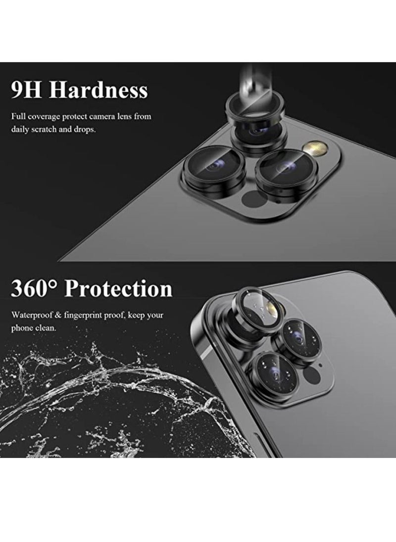 DIGI CORE iPhone 14 Pro Camera Lens Protector Compatible With Apple iPhone Keep Original Camera HD Glass iPhone 14 Pro Max Camera Lens Protector Black  - Image 2