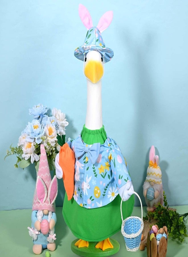 JcHrmers Easter Porch Goose Outfits, Cute Rabbit Porch Goose Clothes for 23" Cement Plastic Goose Statue for Outdoor Garden Lawn Yard Patio Decor - Image 5