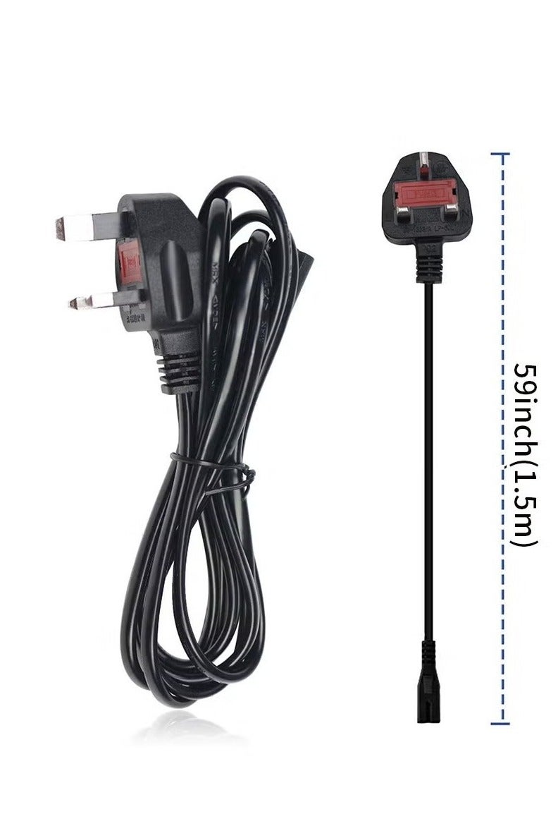 Coconut Power Cable Lead UK Plug to Figure 8 2 Pin Cord for Samsung Toshiba Philips LG Sony Panasonic LED Flat TV Sky Box XBOX One S PS5 PS4 Projector Camera Charger Cord 1.5 M Length - Image 2