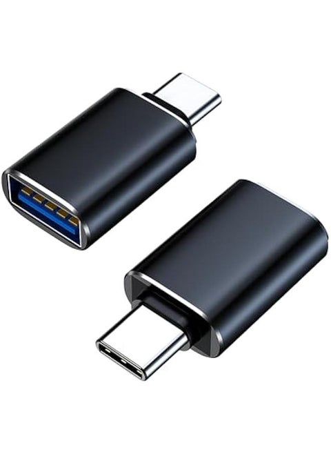 USB C to USB Adapter (2pcs),Type C to USB 3.0 OTG Adapter Cpatible for Samsung S24 Ultra Series，USB C Female to USB Male Adapte for iPhone 15 Pro Max for iPad,MacBook (Black)