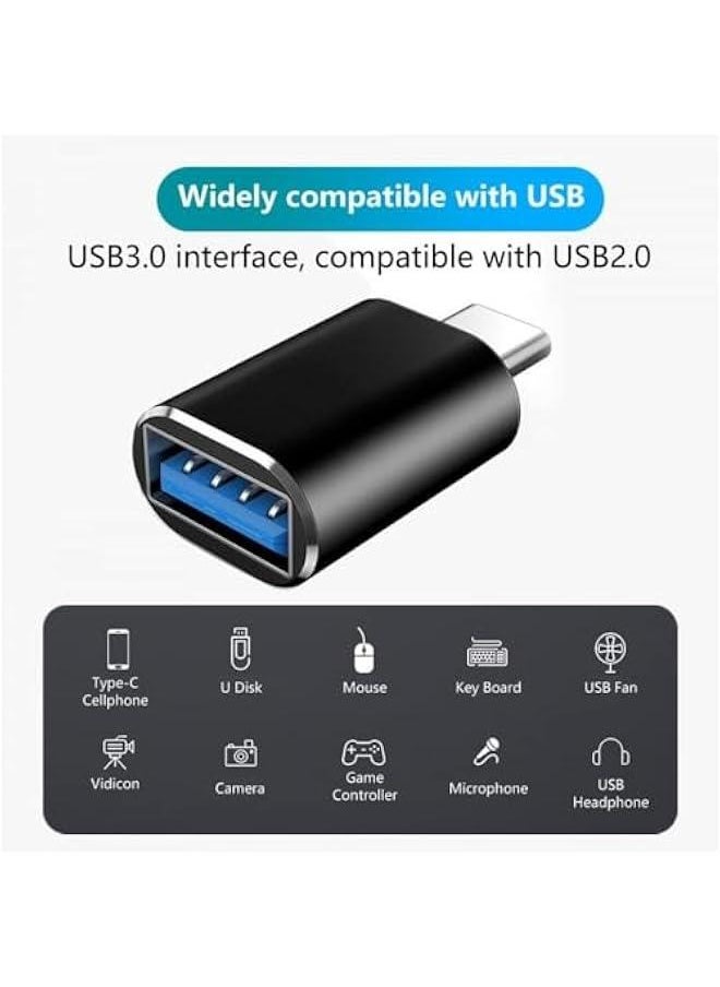 Generic - USB C to USB Adapter (2pcs),Type C to USB 3.0 OTG Adapter Cpatible for Samsung S24 Ultra Series，USB C Female to USB Male Adapte for iPhone 15 Pro Max for iPad,MacBook (Black) - Image 1