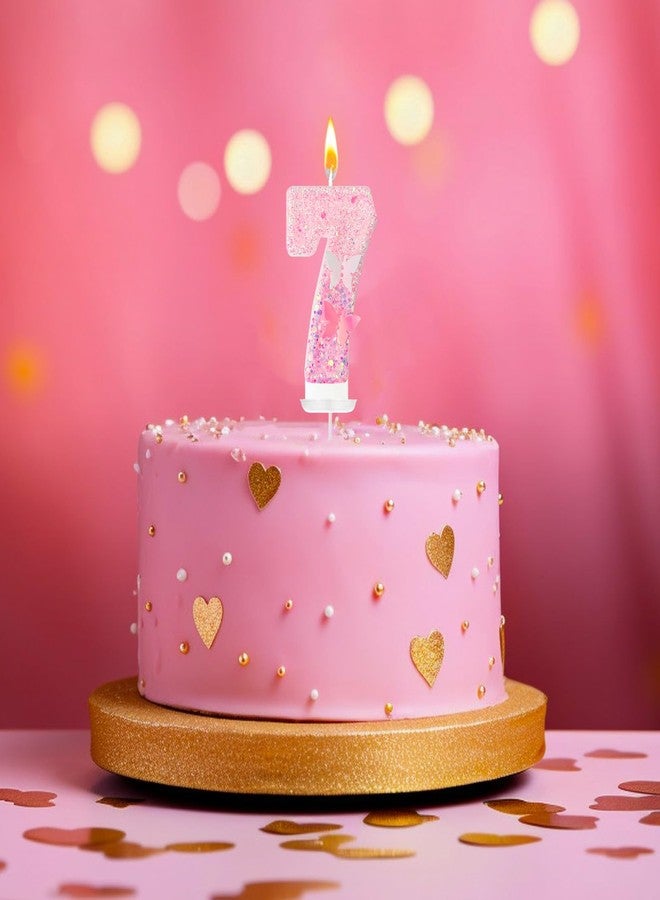 JonesLi 7Th Birthday Candles，Glitter Butterfly Cake Toppers Pink Sequins Wedding Numeral Cupcake Decorations，for Girl and boy Wedding Cakes, Parties Celebrations, Birthday Decorations - Image 4