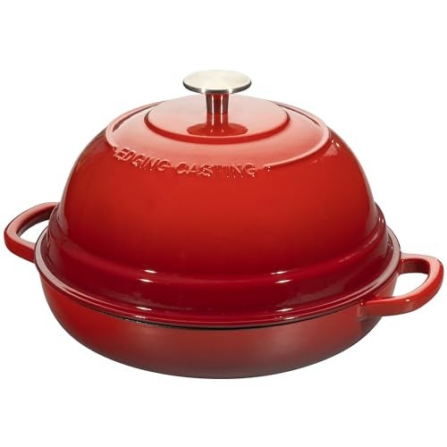 EDGING CASTING Enameled Cast Iron Dutch Oven Pot with Lid, Round Bread Oven for Homemade Sourdough Bread Baking, 6 Quart, Red - Image 2