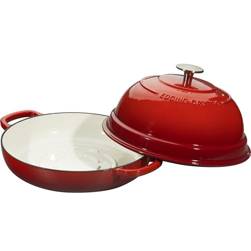EDGING CASTING Enameled Cast Iron Dutch Oven Pot with Lid, Round Bread Oven for Homemade Sourdough Bread Baking, 6 Quart, Red - Image 5