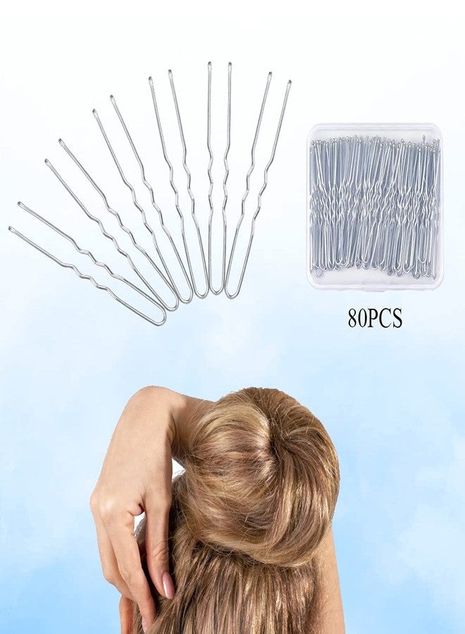 IKOCO U Shaped Hair Pins, IKOCO 2.4inch Hair Pins for Women with Storage Box, Silver - Image 4