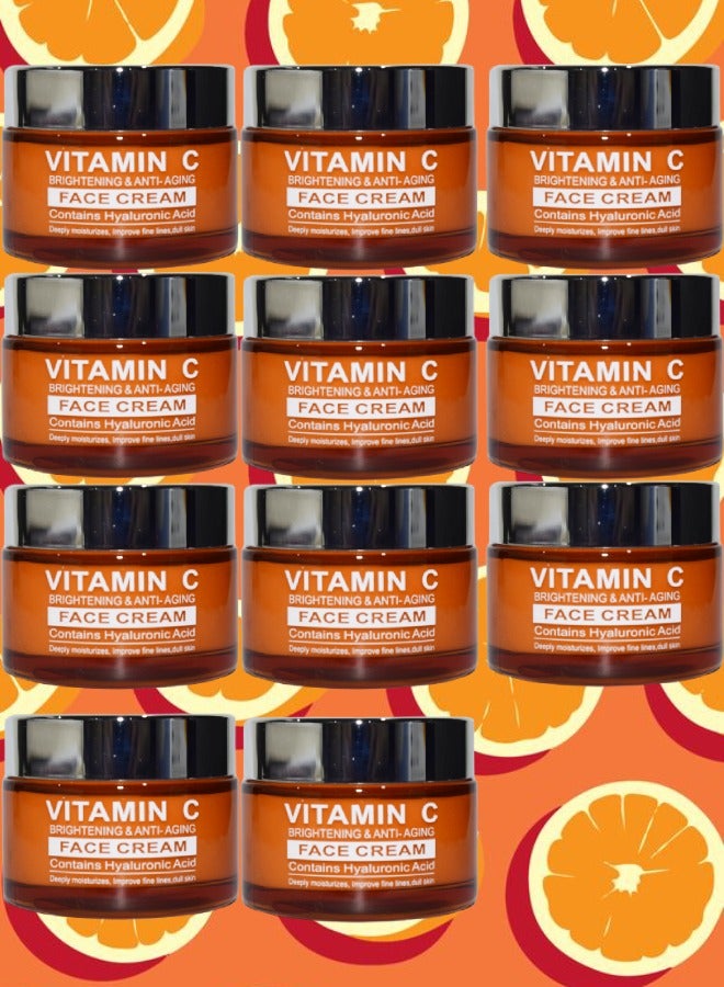 بيرون 11 قطع كريم الوجه فيتامين سي لتفتيح البشرة ومكافحة الشيخوخة يرطب بعمق ويحسن الخطوط الدقيقة للبشرة الباهتة 50 جرام - Image 1