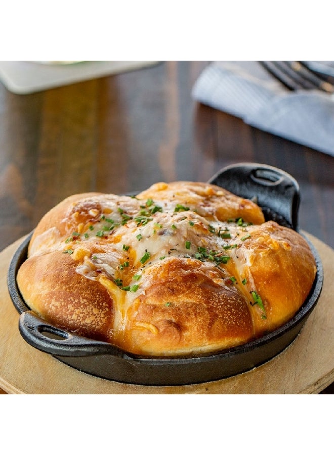 طبق تقديم صغير من الحديد المستدير المعالج بالحرارة، أسود، 14 أونصة HMSRD - Image 2