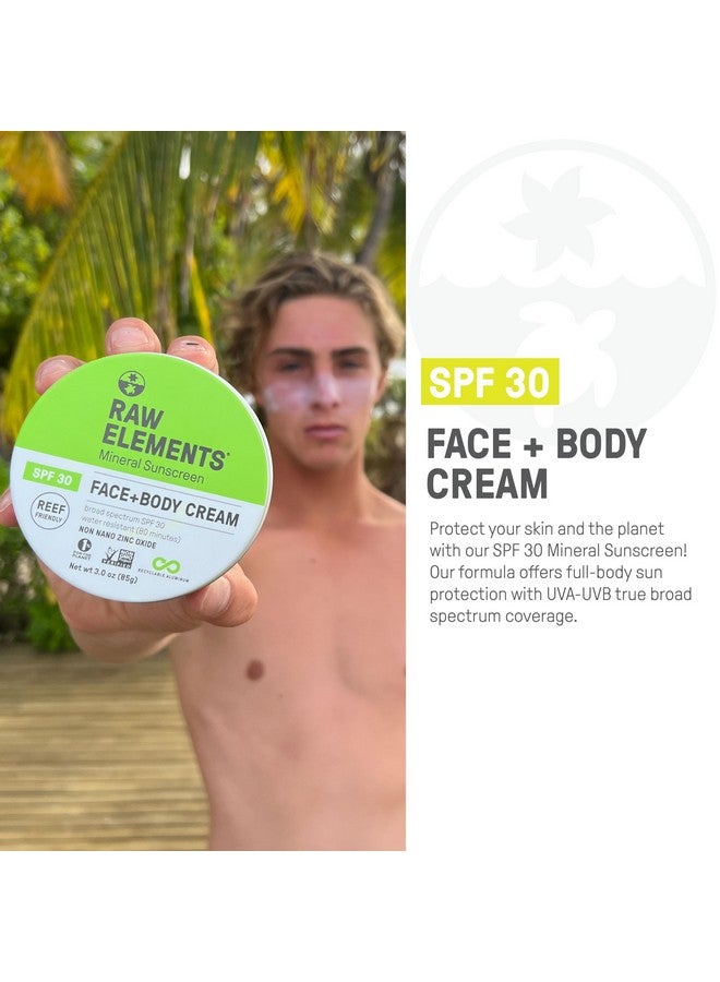 Raw Elements Face and Body Mineral Sunscreen SPF 30 Tin, Organic Sunblock Daily Protection, Non Toxic Reef Safe, Water Resistant, Cruelty Free, Plastic Free, 3 oz (Pack of 1) - Image 3