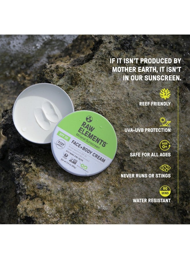 Raw Elements Face and Body Mineral Sunscreen SPF 30 Tin, Organic Sunblock Daily Protection, Non Toxic Reef Safe, Water Resistant, Cruelty Free, Plastic Free, 3 oz (Pack of 1) - Image 4