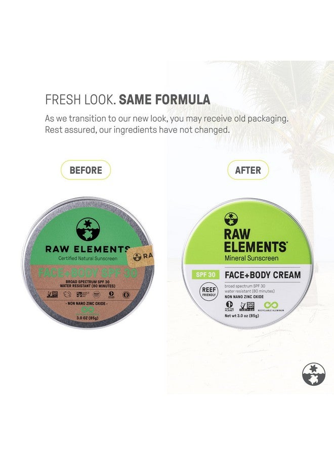Raw Elements Face and Body Mineral Sunscreen SPF 30 Tin, Organic Sunblock Daily Protection, Non Toxic Reef Safe, Water Resistant, Cruelty Free, Plastic Free, 3 oz (Pack of 1) - Image 2