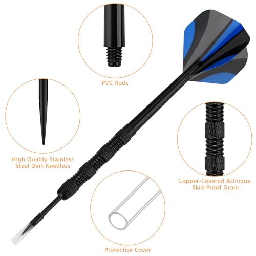 accmor سهام أكمور المعدنية، سهام حديدية، سهام معدنية احترافية، مجموعة سهام معدنية، سهام معدنية للوحة السهام، 18 قطعة - Image 3