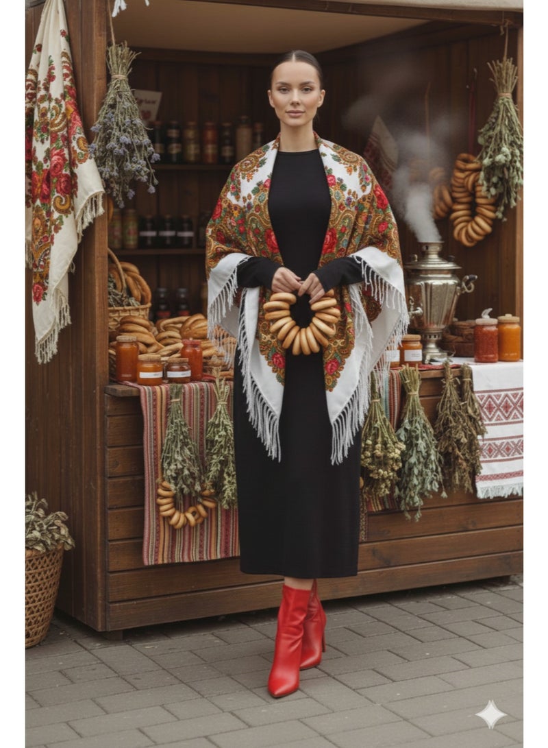 دىدانيالا شال نسائي قطن بشرّابات من أمّاليا - Image 4