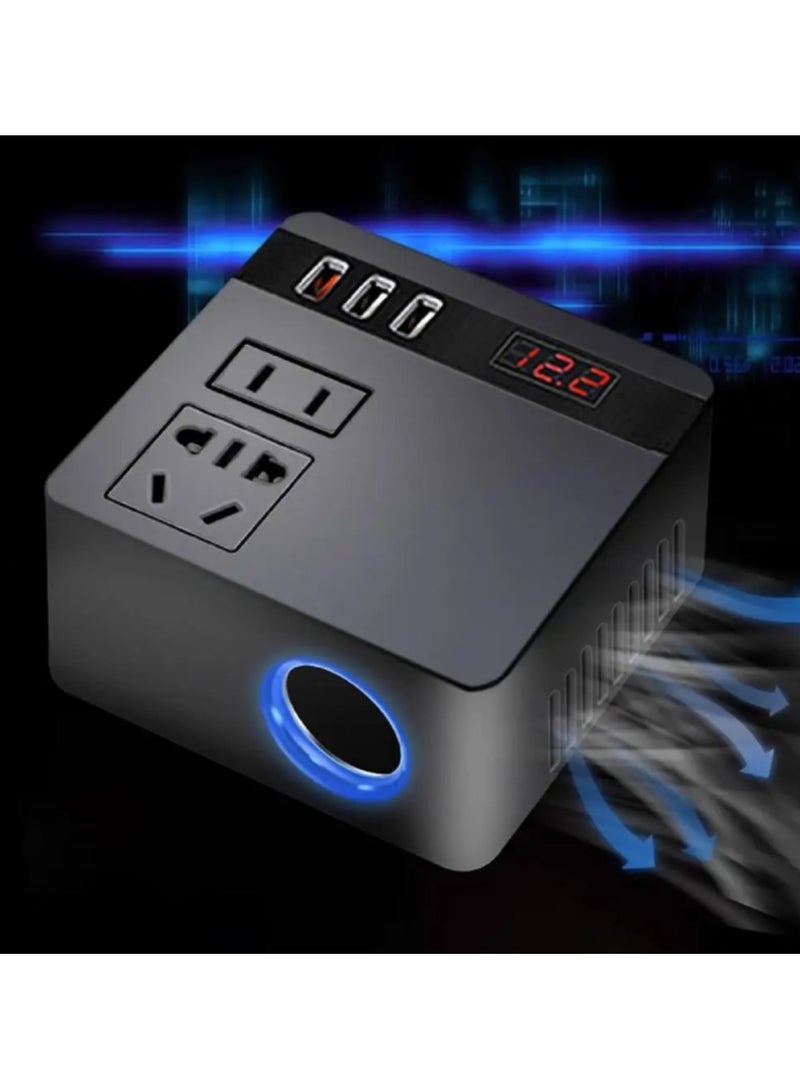 AROAQ 150W Car Power Inverter 12V/24V To 220V Cigarette Lighter Power Supply Inverter Adapter With 3 USB Fast Charging Converter - Image 5