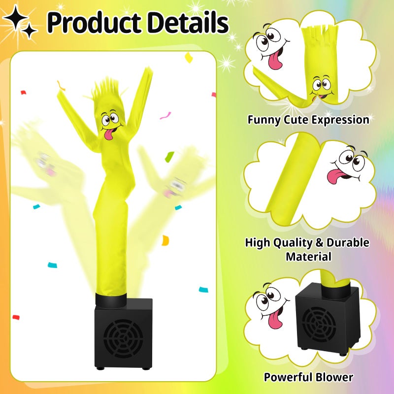 Poen Easter Gifts for Kids Mini Wacky Waving Inflatable Tube Guy with Blower Gag Toy Gift Inflatable Tube Man Birthday Desktop Decor Dancing Blow up Man for Office Party Decor(Cute) - Image 4