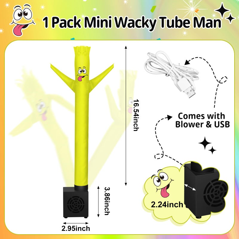 Poen Easter Gifts for Kids Mini Wacky Waving Inflatable Tube Guy with Blower Gag Toy Gift Inflatable Tube Man Birthday Desktop Decor Dancing Blow up Man for Office Party Decor(Cute) - Image 2