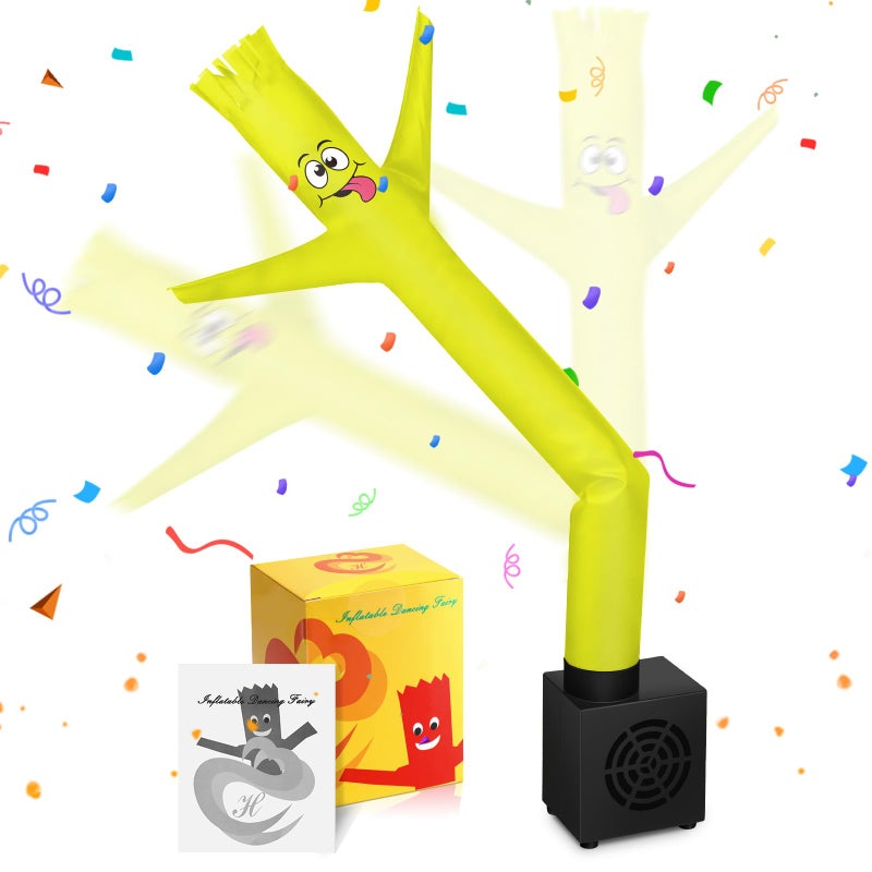 Poen Easter Gifts for Kids Mini Wacky Waving Inflatable Tube Guy with Blower Gag Toy Gift Inflatable Tube Man Birthday Desktop Decor Dancing Blow up Man for Office Party Decor(Cute) - Image 1