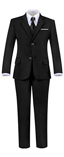 Addneo Boys Black Suit for Toddler Silm Fit Suits Toddler Ring Bearer Outfit for Boys Size 10 - Image 1
