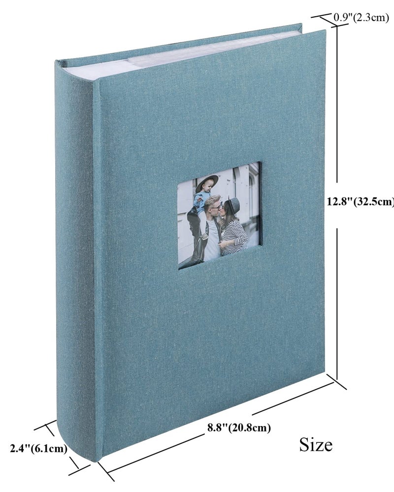 1DOT2 Photo Album 4x6 Hold 402 Photos with Memo Slip-in Pockets Photo Book  Linen Cover Picture Photo Albums with Writing Space for Wedding Family Baby Vacation Mother's Day Cyan Blue - Image 5