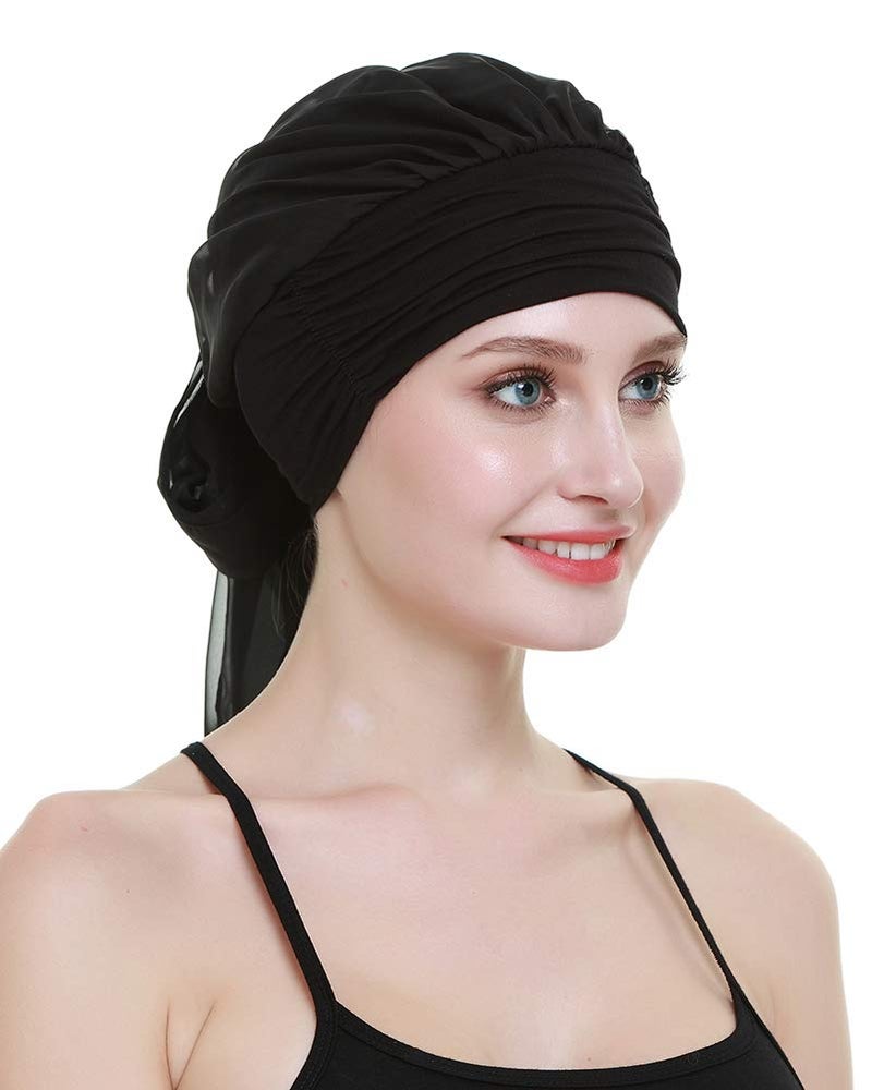 FocusCare Black Turban Bandana Scarf For Chemo Women Headwear Head Cover For Cancer Patients - Image 4