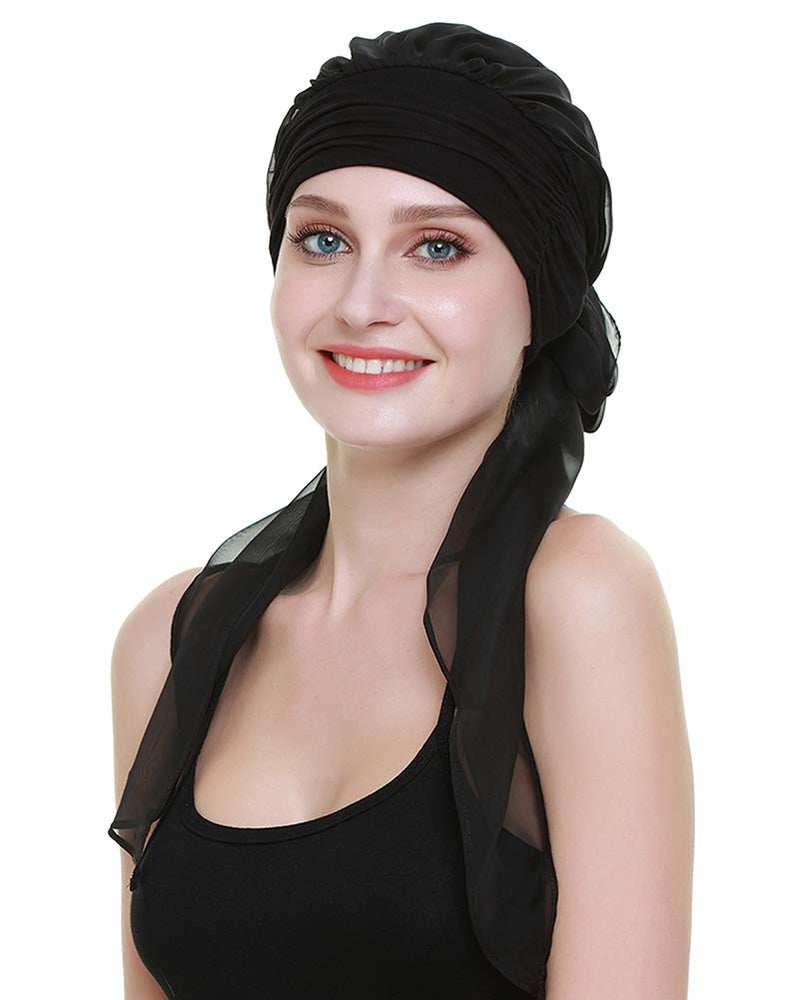 FocusCare Black Turban Bandana Scarf For Chemo Women Headwear Head Cover For Cancer Patients - Image 5