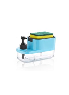 iSTAR iSTAR Soap Dispenser for Kitchen Sink with Sponge Holder 400ml Hollow Design Durable & Smooth Body Random Color 3 in 1 Soap Pump Dispenser Rust Proof Dish Soap Liquid Dispenser  - Image 1