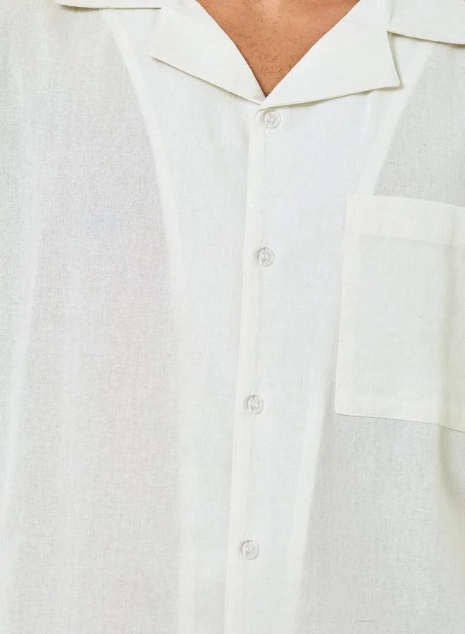 Styli  Men White Cotton Relaxed Shirt and Pyjama Set for Men | Best Price UAE