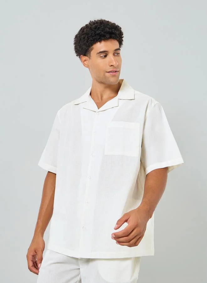 Styli  Men White Cotton Relaxed Shirt and Pyjama Set for Men | Best Price UAE