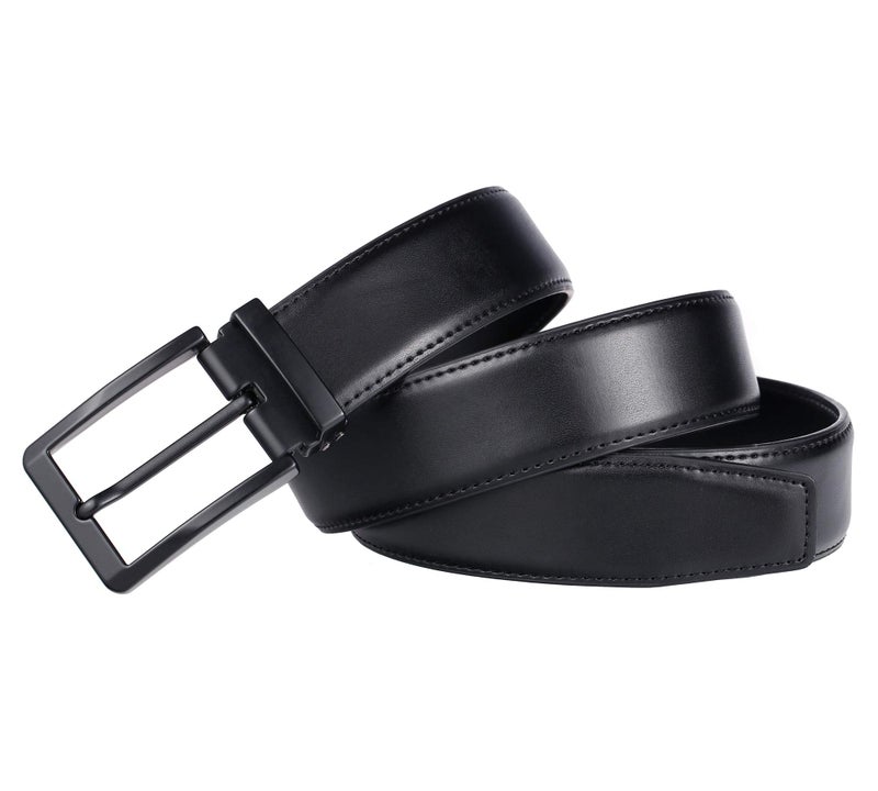 Weifert Men's Dress Belt Black Leather Belts for Jeans (28-30, Black2) - Image 5