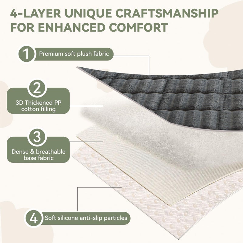 OTOB Couch Covers for Dogs Washable, Non Slip Plush Sofa Cover Kids Pet Friendly Furniture Protector, All Seasons Soft Cozy Fuzzy Sofa Slipcovers Dog Bed Mats (Dark Gray, 31.5" x 63.0'') - Image 4