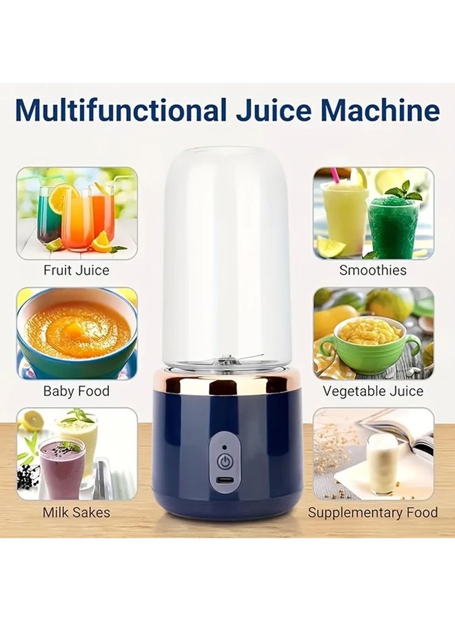 Blue Portable USB Rechargeable Juicer Blender for Fruits Smoothies Travel - Image 4