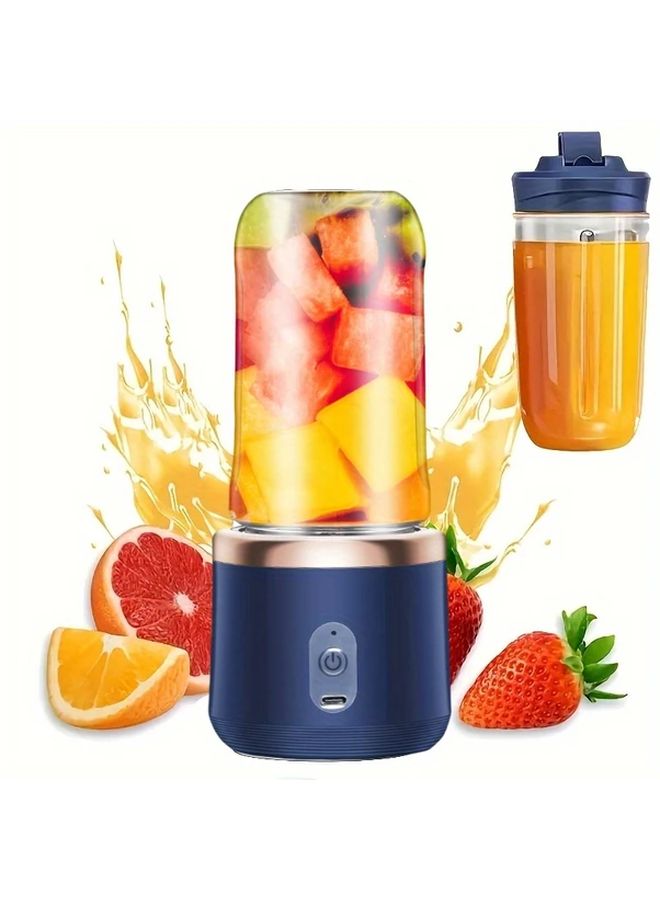 Blue Portable USB Rechargeable Juicer Blender for Fruits Smoothies Travel - Image 2