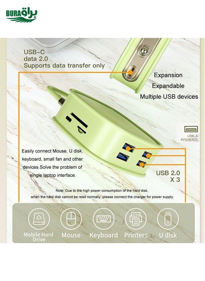 BURAQ - BS10H 10 In 1 Type-C Docking Station Multifunction USB Hub 100Gb Ethernet Port(Pink) - Image 1