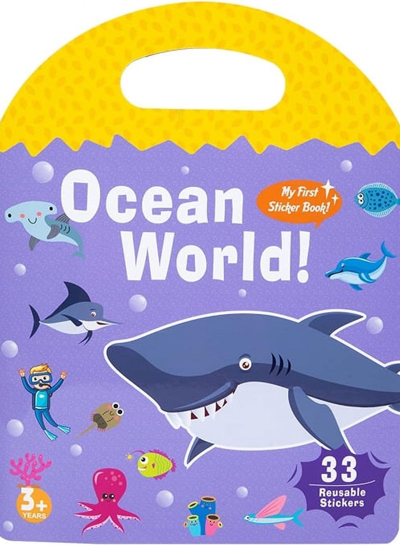 Portable Jelly Stickers Book - Ocean - 33 Reusable Jelly Stickers for Toddler kids girls and boys  - Image 1