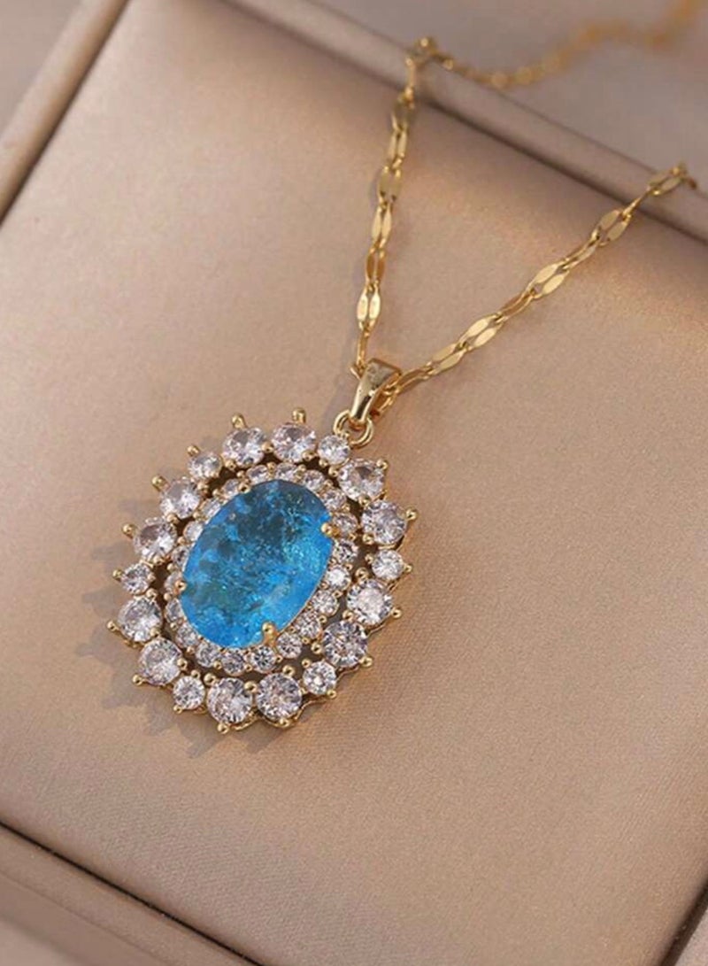 Blueline 18k Gold Plated Stainless Steel Necklace For Women