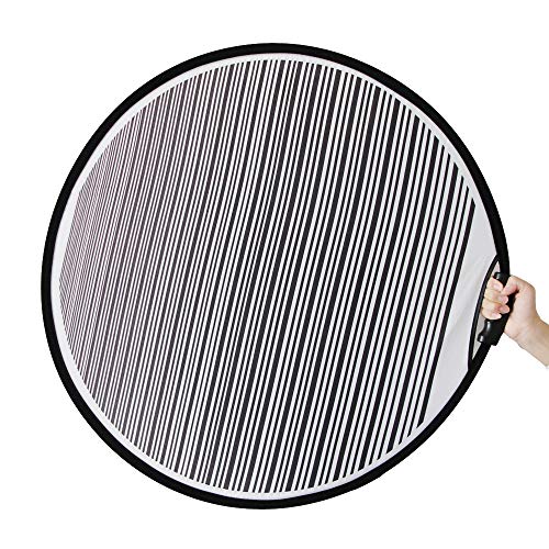 WJSKDQ 80cm Circular Striped Flexible Foldable PDR Lined Light Reflector Board Dent Panel Portable Designed Pdr Light Board Led for Car Vehicle Door Scratch and Hail Damages Necessary Pdr Light Tools - Image 1