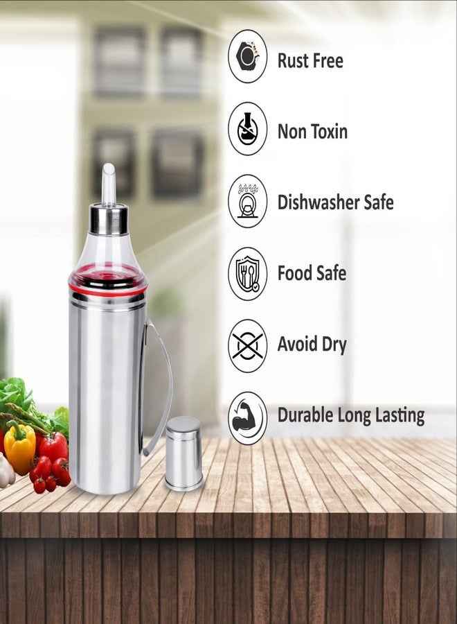 SAMEEP Stainless Steel 1000 ml Cooking Oil Dispenser Leak Proof Oil Bottle Pourer, Oil Pot, Vinegar Dispenser (Silver) - Image 4